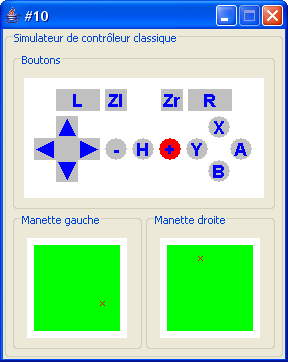 Fentre de simulation d'un contrleur classique