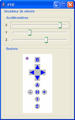 Fentre de simulation d'une wiimote