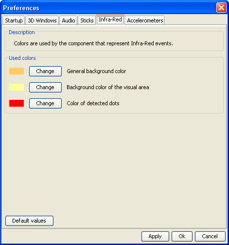 Infra-Red Widget Preferences