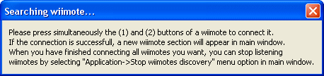 Wiimotes Discovery Window