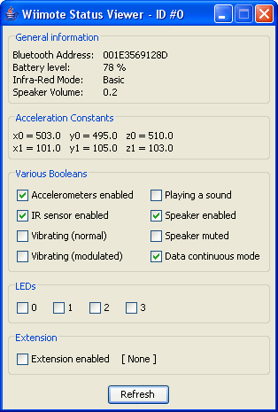 Wiimote Status Window