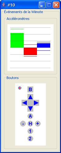 Fentre des vnements de la wiimote